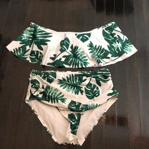 Palm two piece high wasted swimsuit